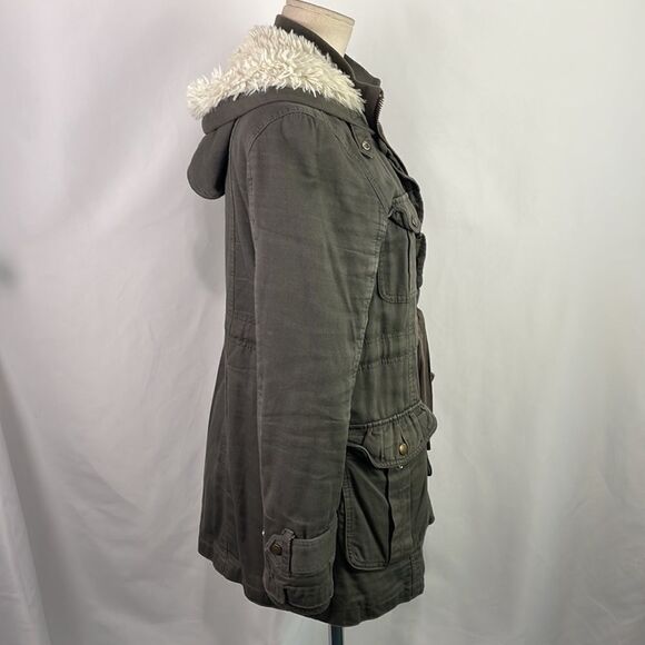 Sanctuary Grey Anorak with Fleece Trim Jacket - Picture 3 of 6